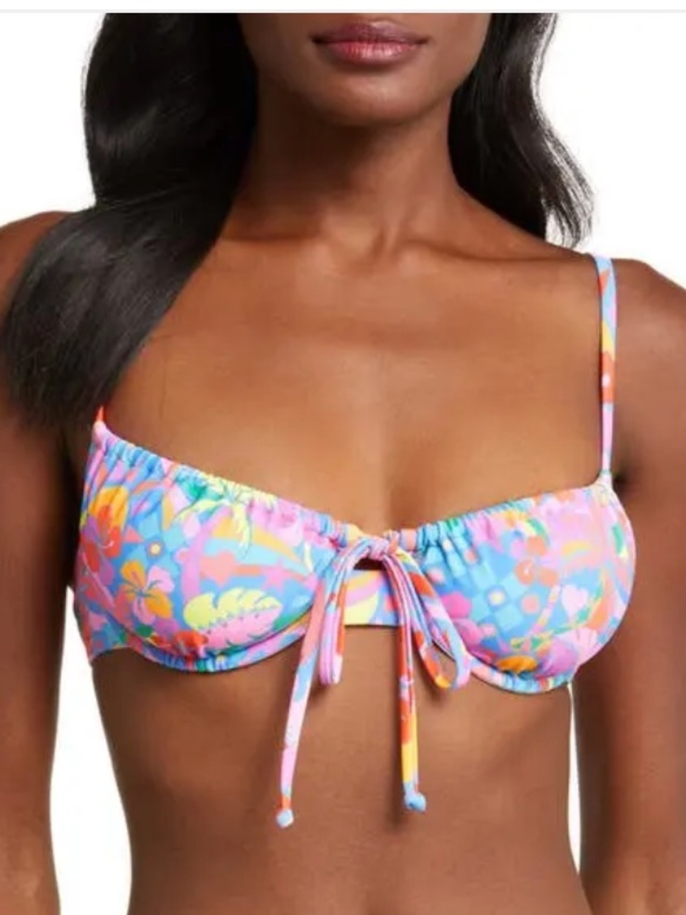 Kulani Kinis Pink & Purple Floral Bikini Top 2XL - Picture 7 of 7